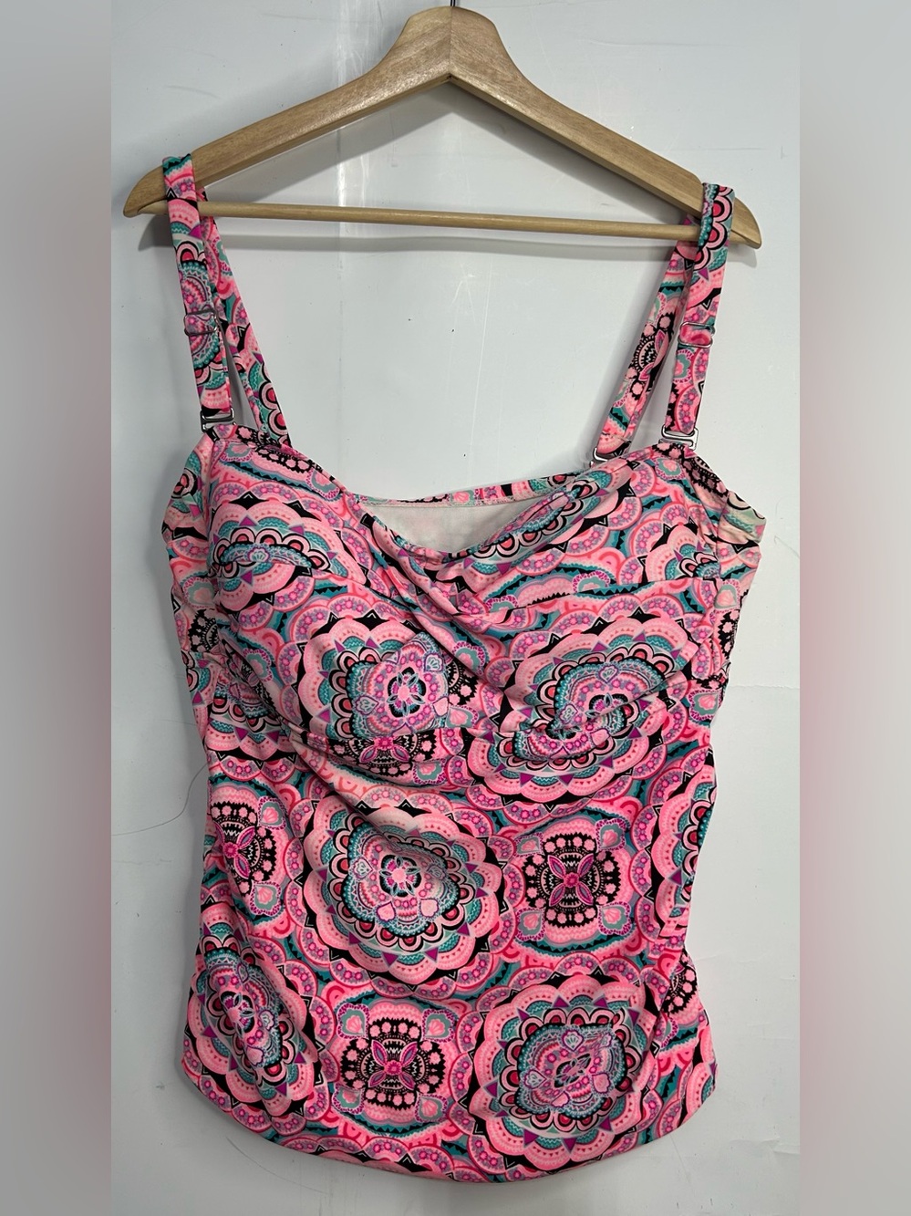 5 for $25🔥Collections by Catalina Paisley Tankini Swimsuit Top 2X (18W-20W)